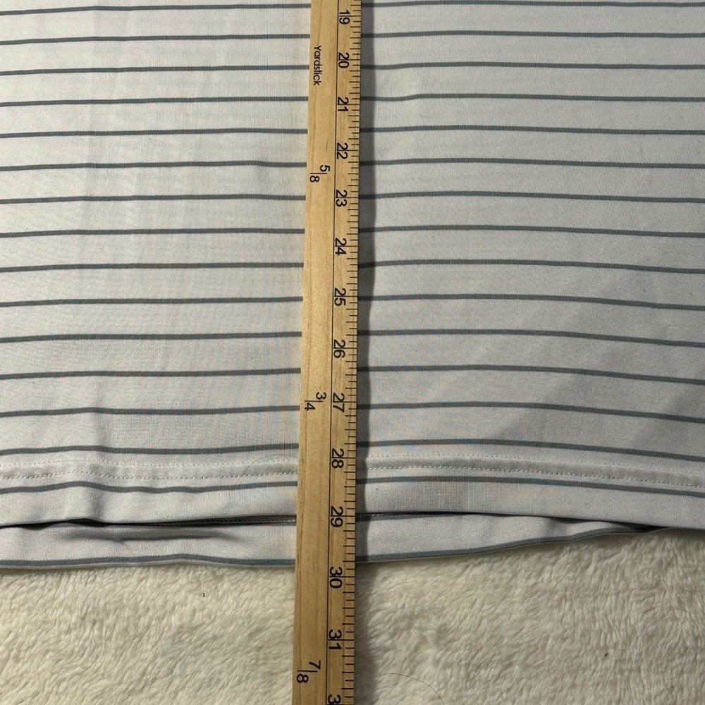 Under Armour White Polo with Thin Navy Stripes - Picture 4 of 7